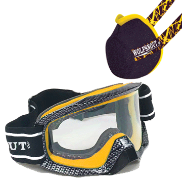 Wolfsnout ATV UTV SXS Ground Force Goggles and Dirt Shield Set up RED 